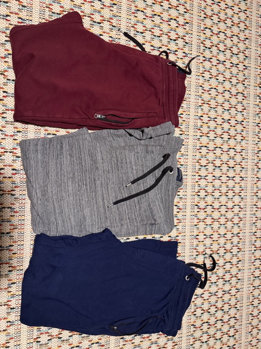 American Eagle Outfitters Men's Maroon, Gray & Navy Joggers
